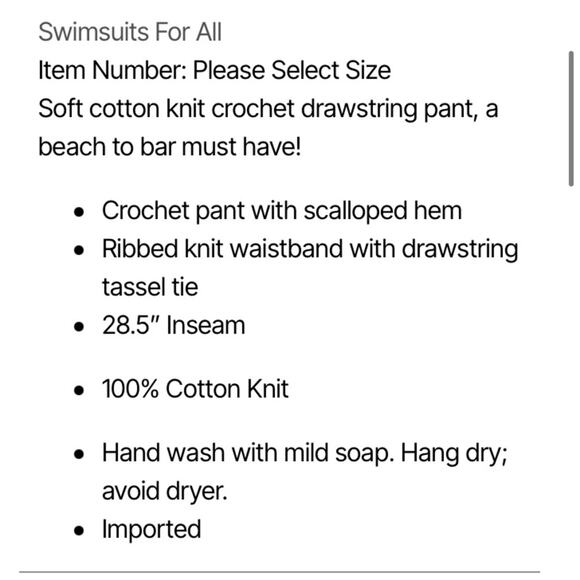 Swimsuits for all CAMILLE KOSTEK CROCHET BEACH PANT - Picture 4 of 7